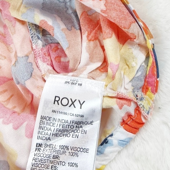 NWT Roxy Island Hops Floral Print Shirred Halter Crop Top - Picture 8 of 8